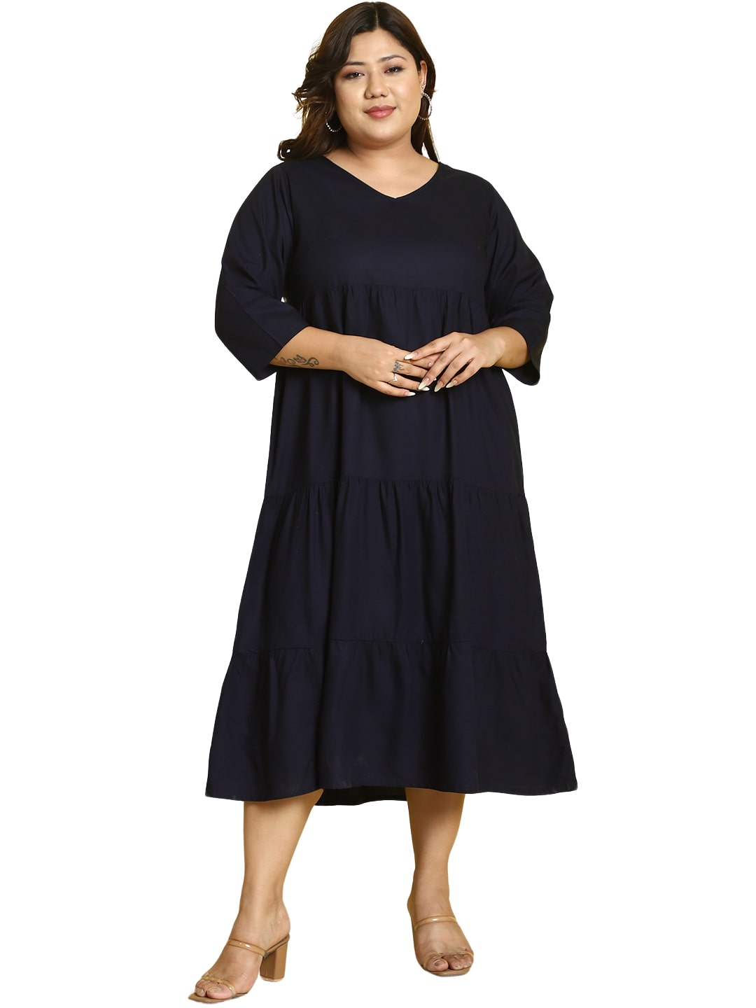 Plus Size A-Line Midi Dress
