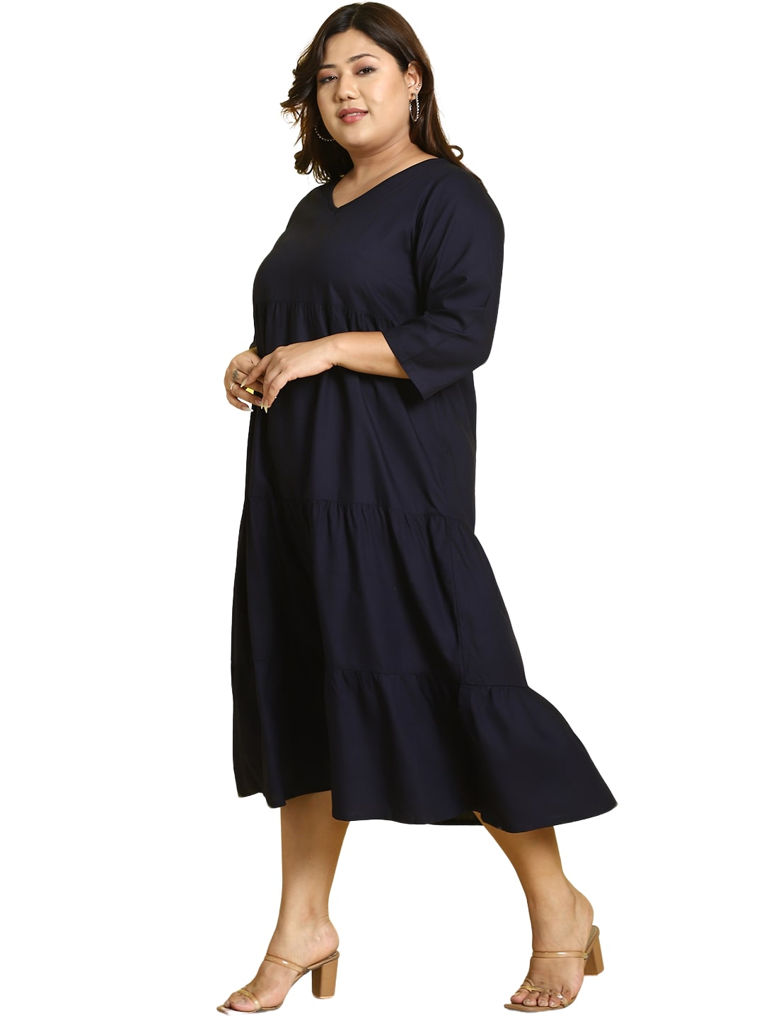 Plus Size A-Line Midi Dress