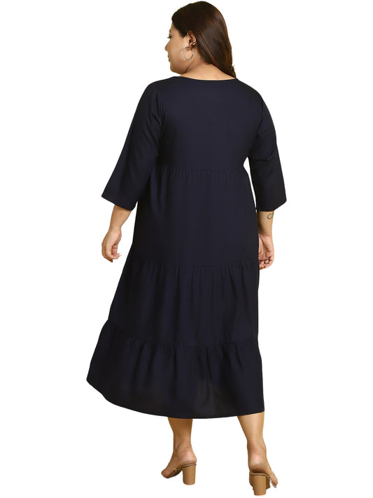 Plus Size A-Line Midi Dress