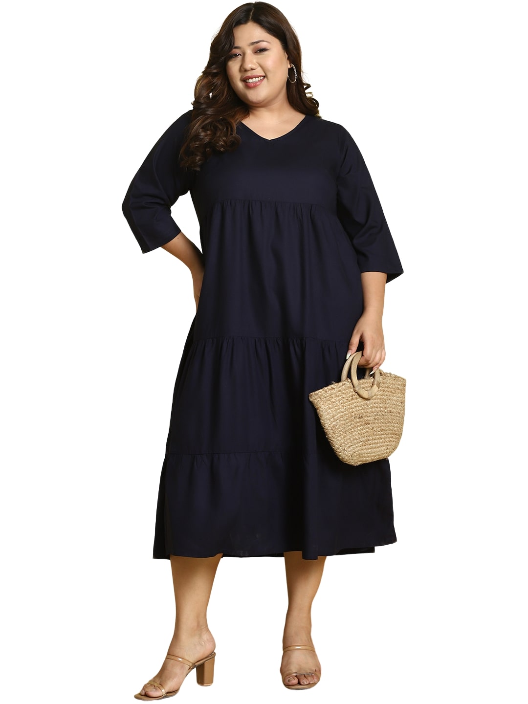 Plus Size A-Line Midi Dress