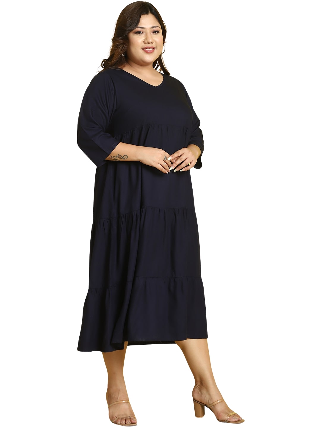 Plus Size A-Line Midi Dress