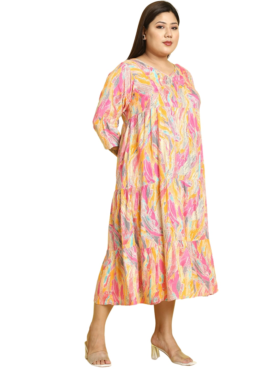 Plus Size A-Line Midi Dress