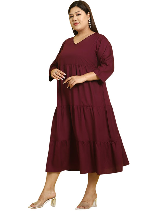 Plus Size A-Line Midi Dress