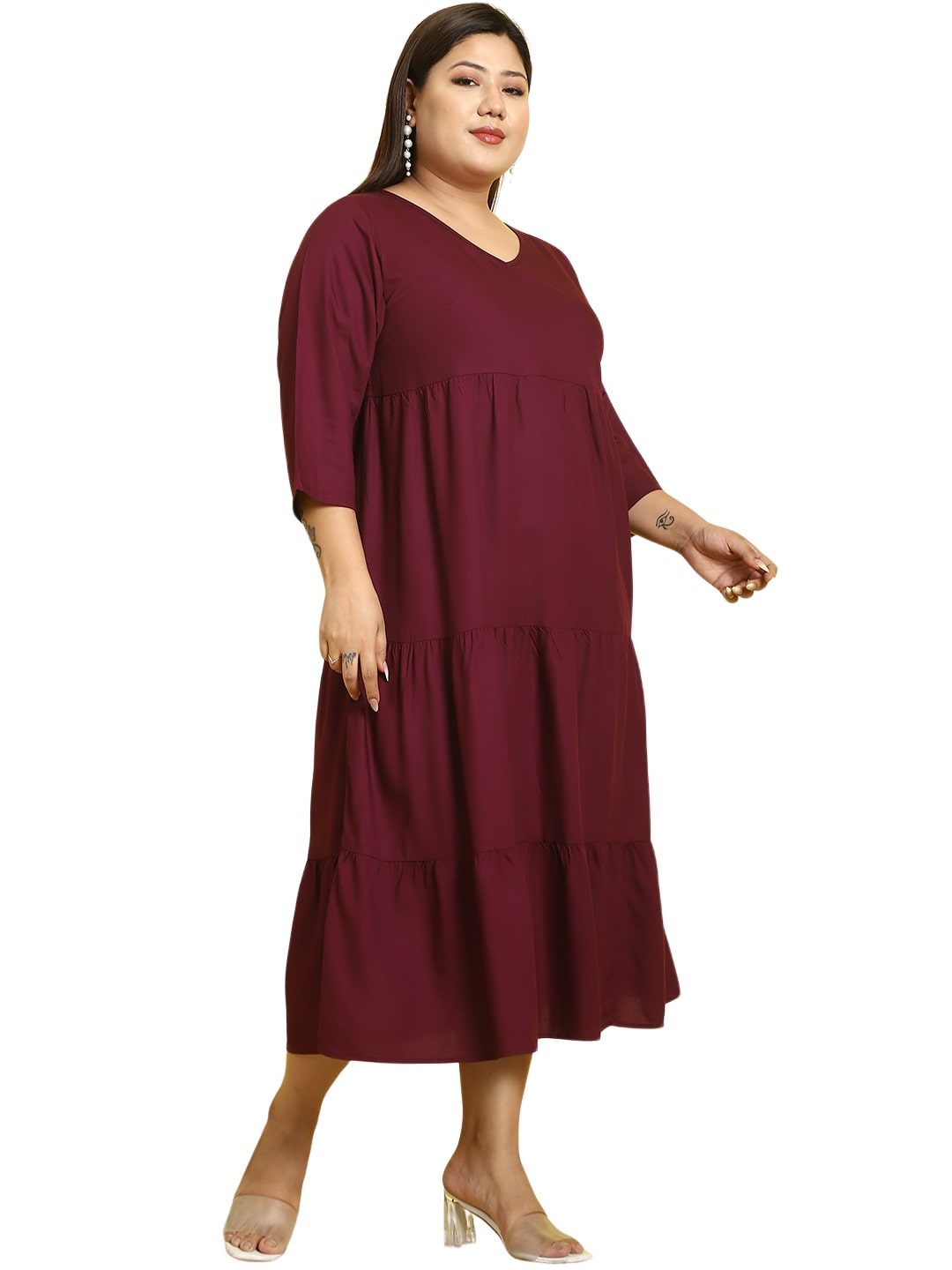 Plus Size A-Line Midi Dress