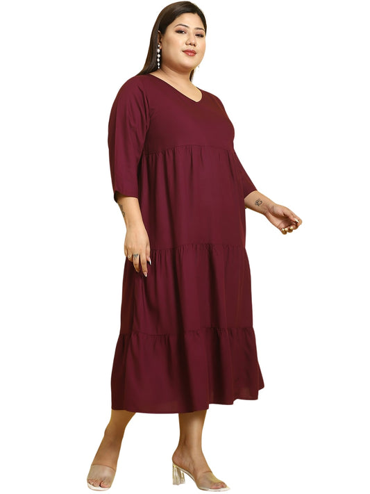 Plus Size A-Line Midi Dress