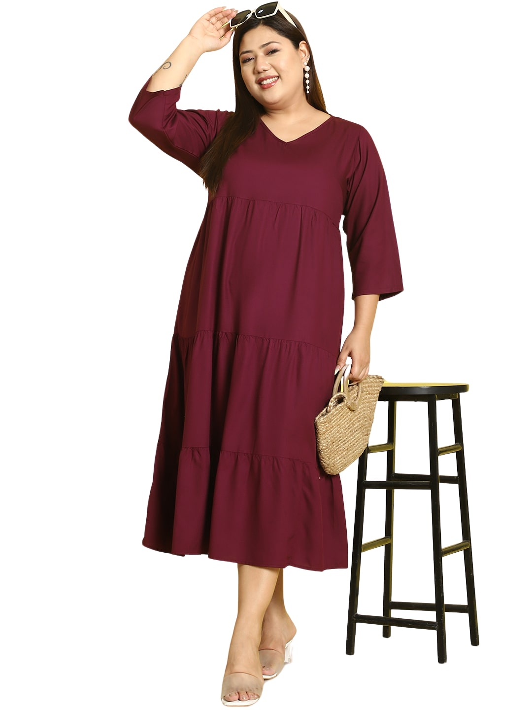 Plus Size A-Line Midi Dress