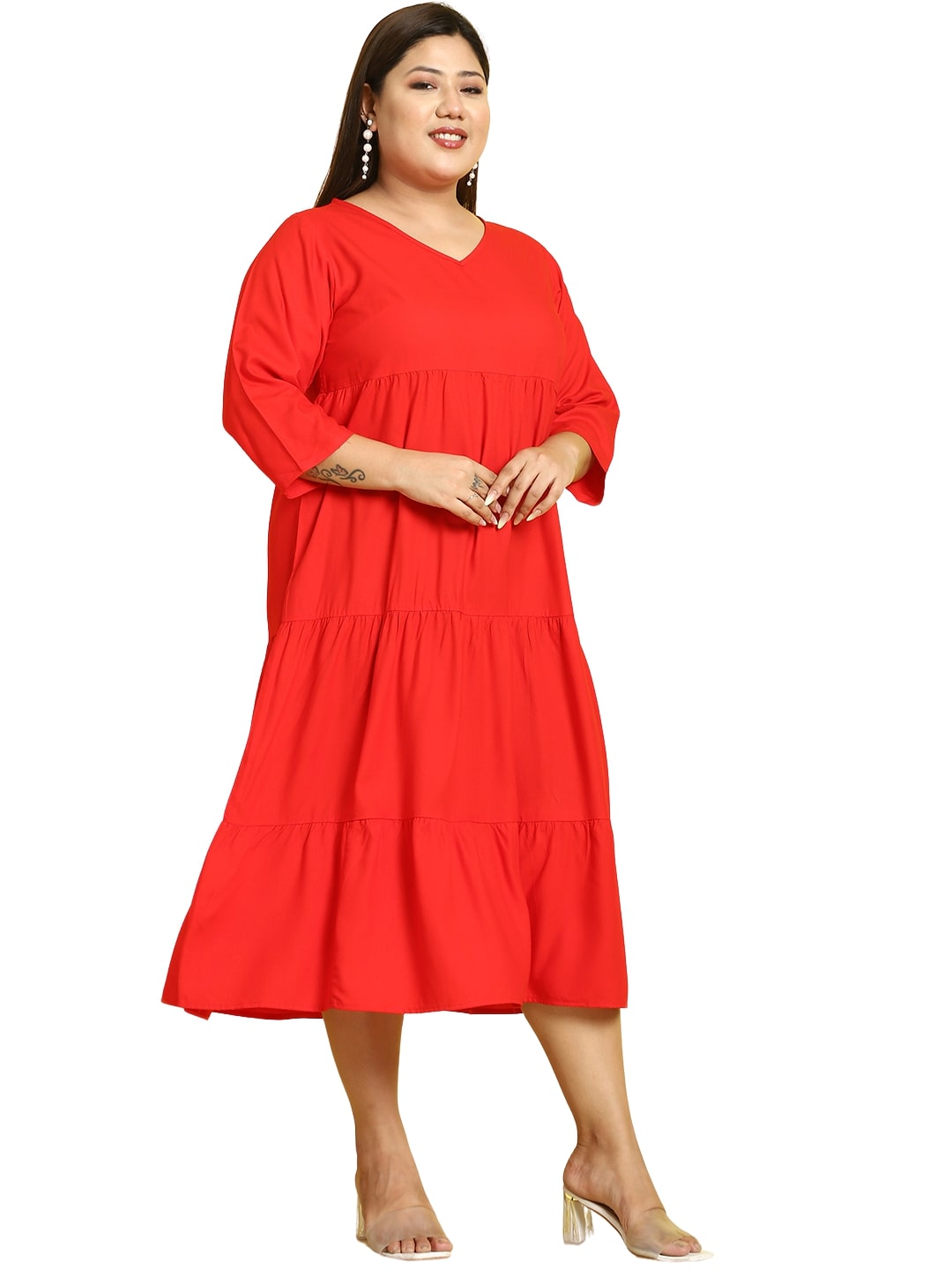 Plus Size A-Line Midi Dress