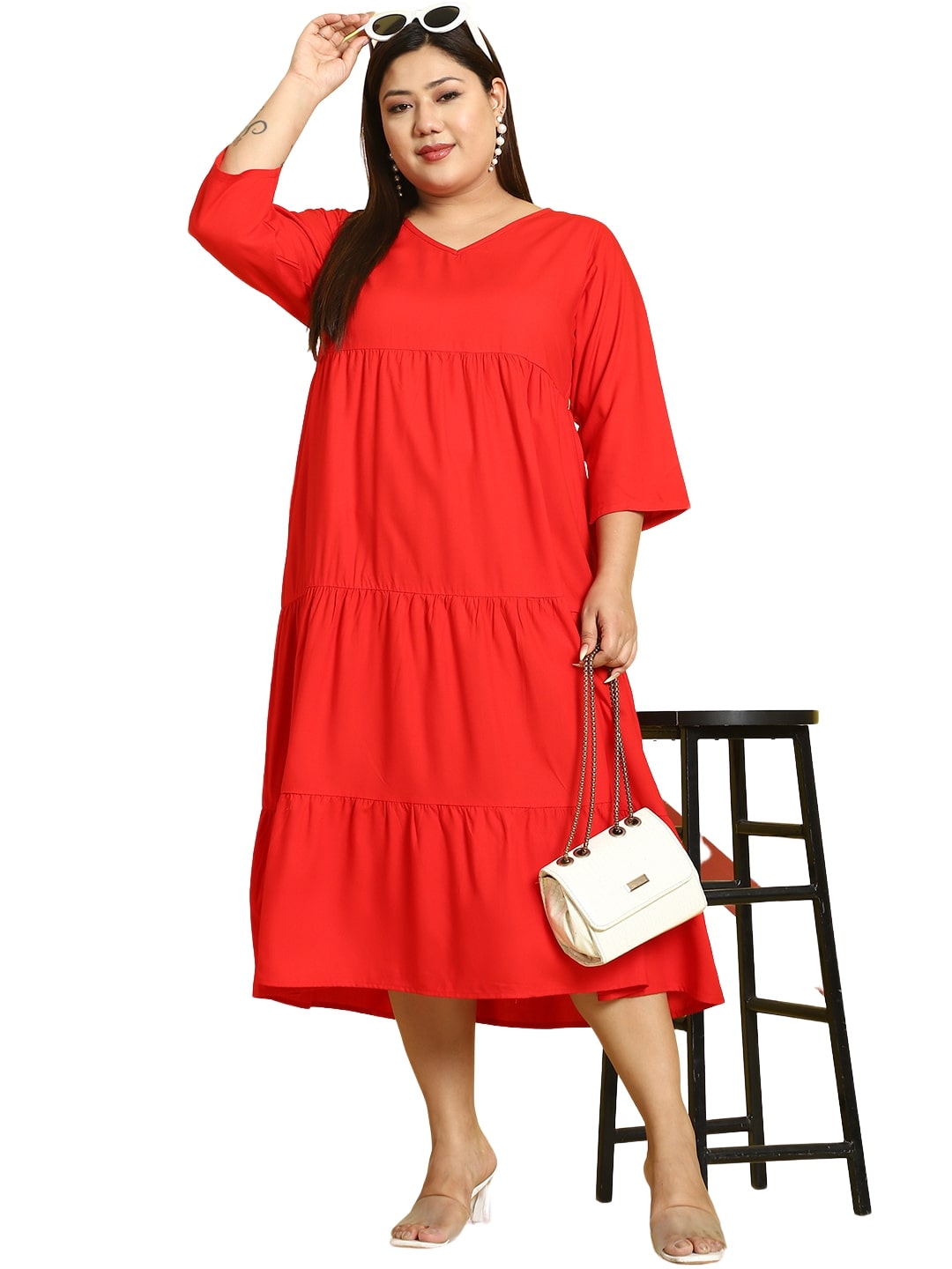 Plus Size A-Line Midi Dress