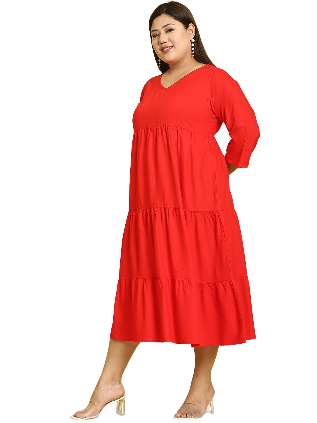 Plus Size A-Line Midi Dress