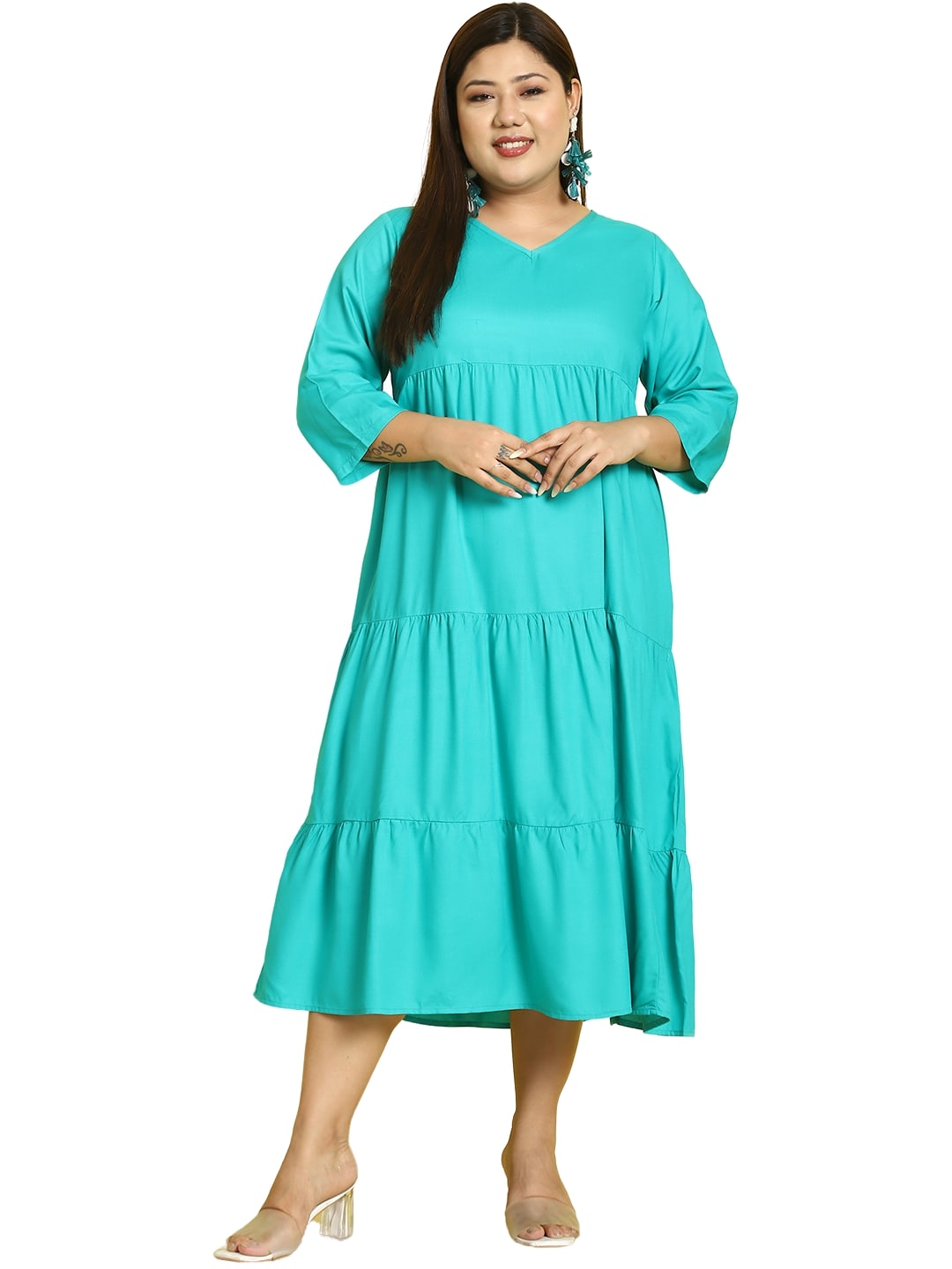 Plus Size A-Line Midi Dress