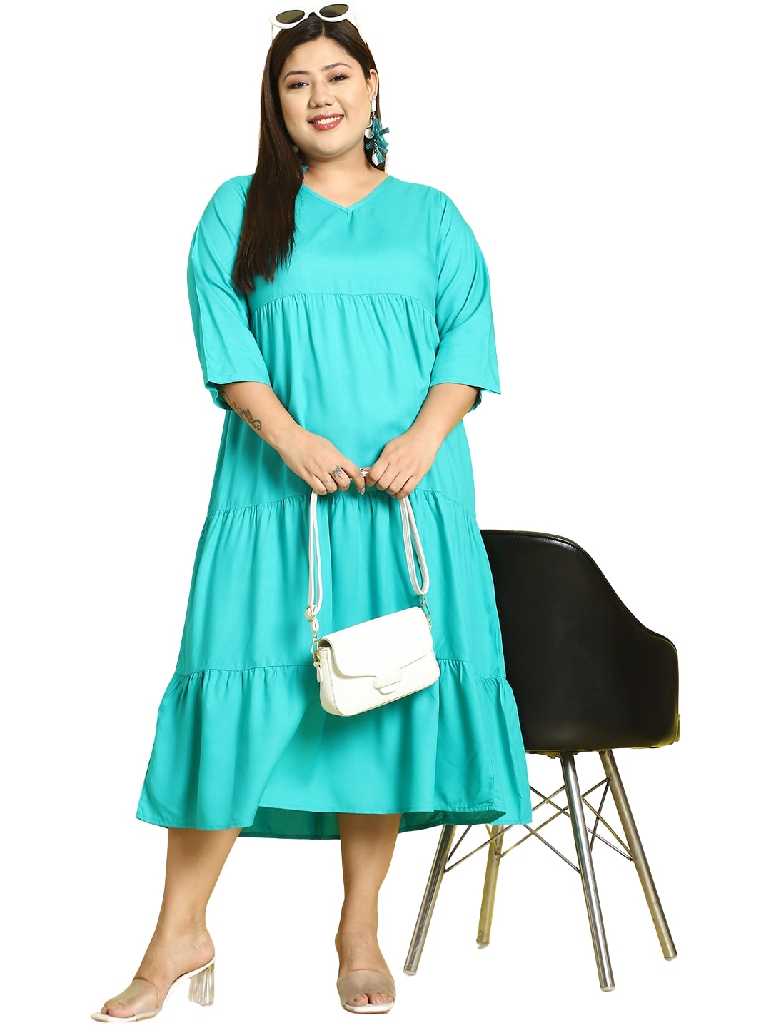 Plus Size A-Line Midi Dress