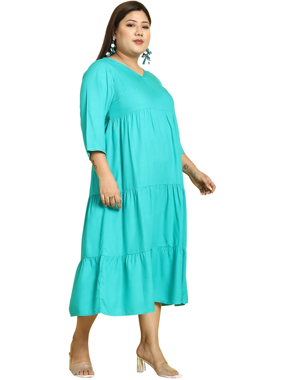 Plus Size A-Line Midi Dress