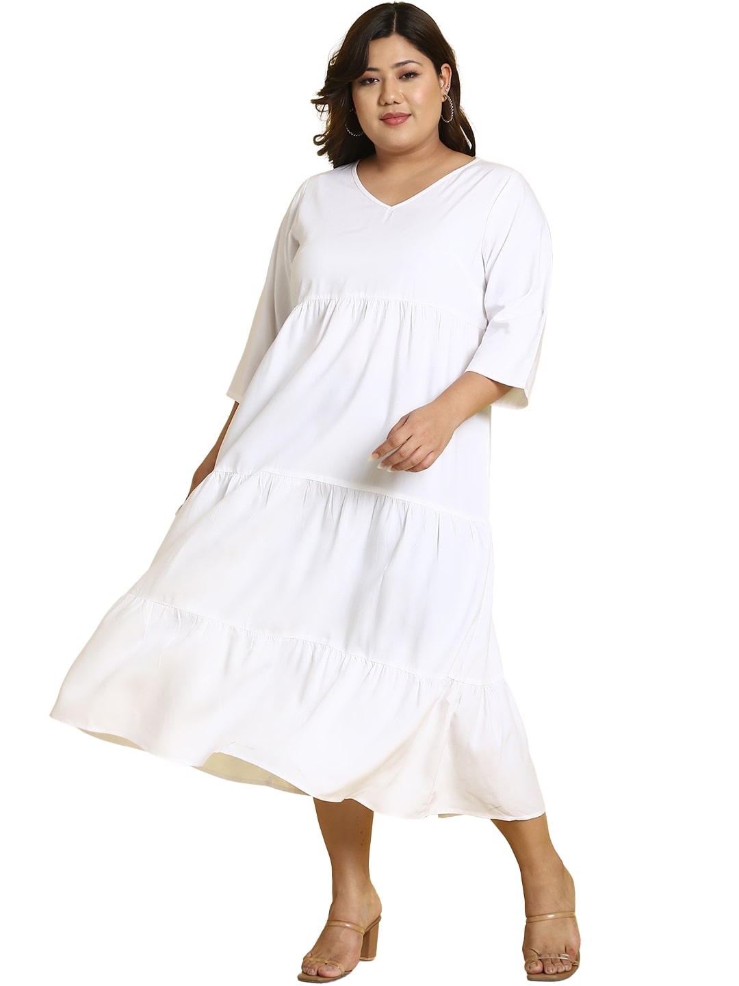 Plus Size A-Line Midi Dress