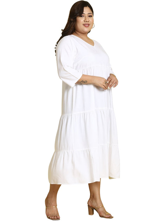 Plus Size A-Line Midi Dress