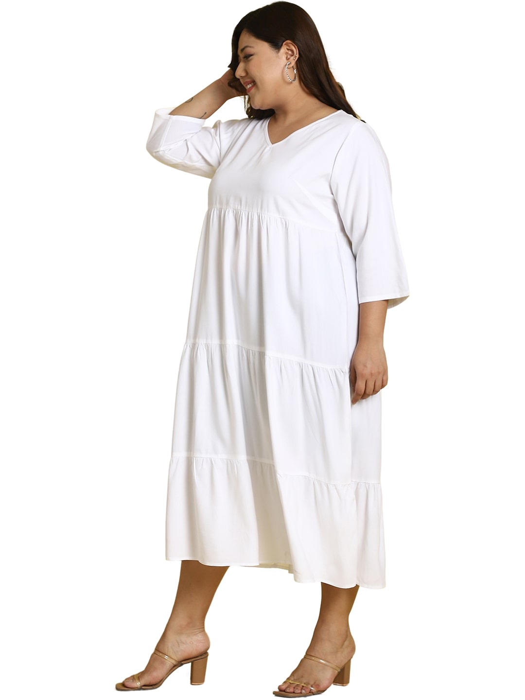 Plus Size A-Line Midi Dress