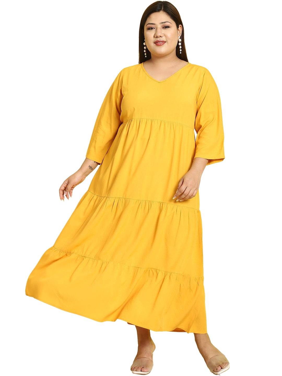 Plus Size A-Line Midi Dress
