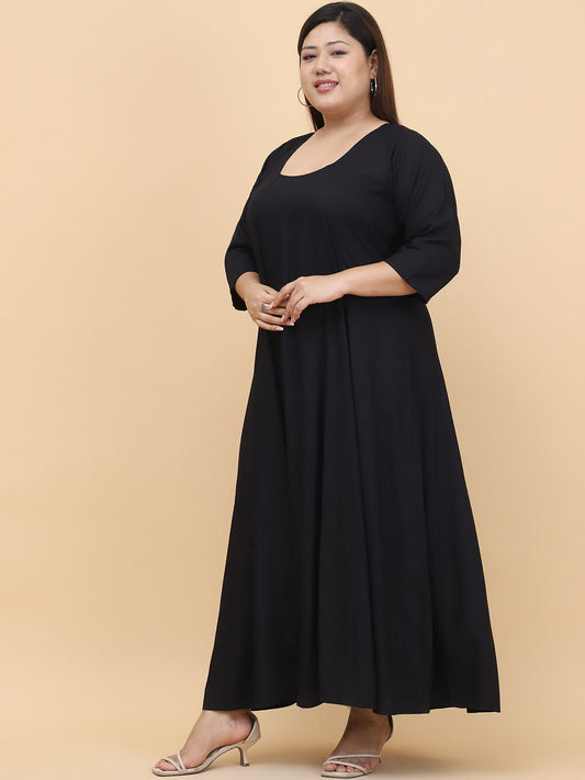Plus Size A-Line Maxi Dress