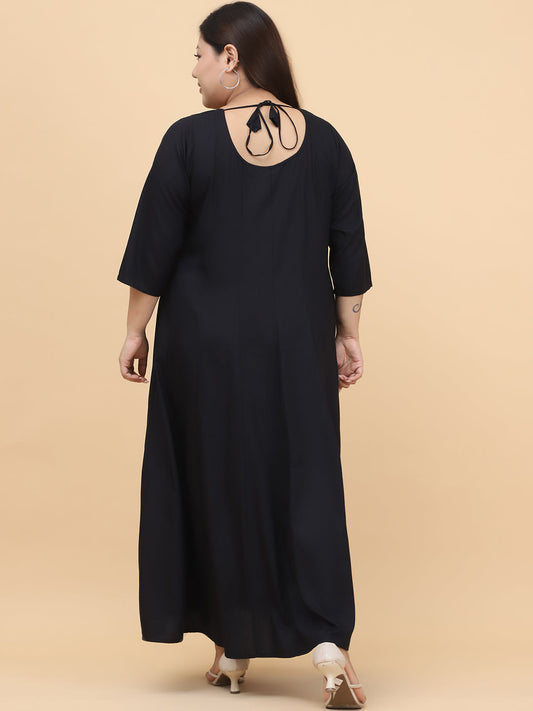 Plus Size A-Line Maxi Dress