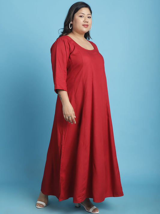 Plus Size A-Line Maxi Dress