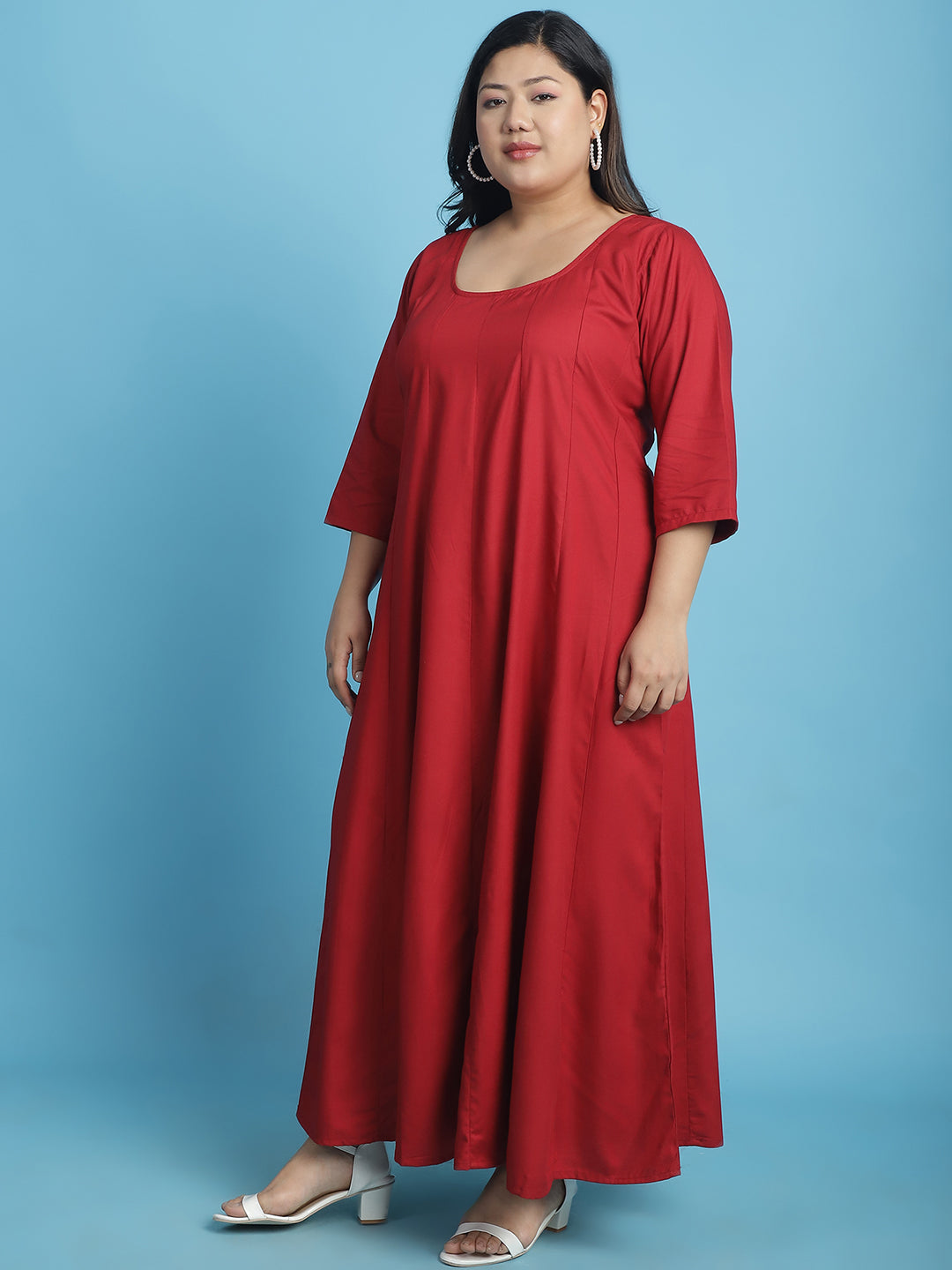 Plus Size A-Line Maxi Dress