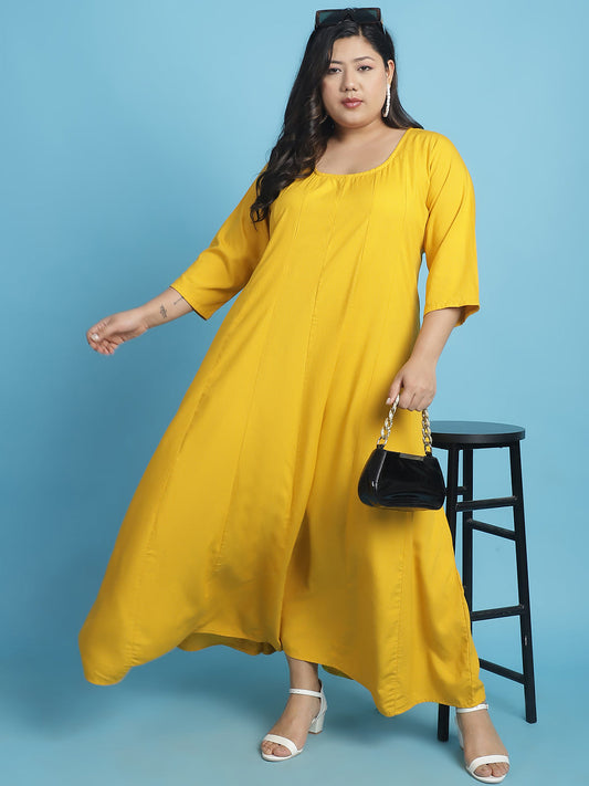 Plus Size A-Line Maxi Dress