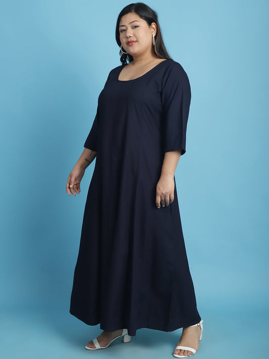 Plus Size A-Line Maxi Dress