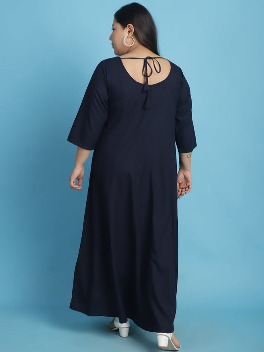 Plus Size A-Line Maxi Dress