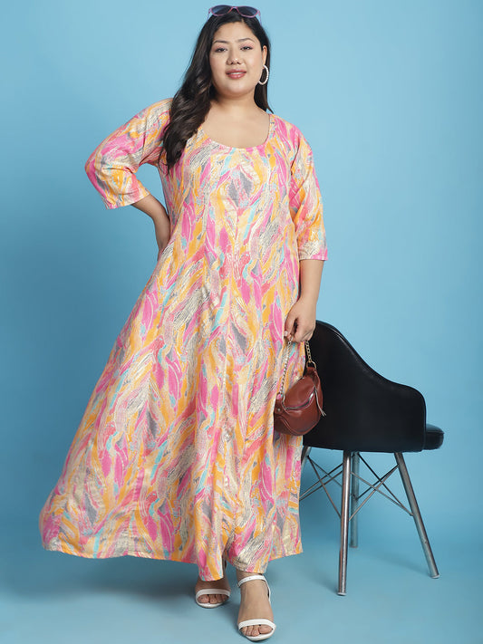 Plus Size A-Line Maxi Dress