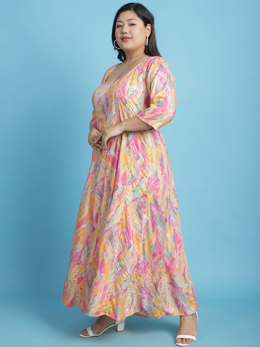 Plus Size A-Line Maxi Dress