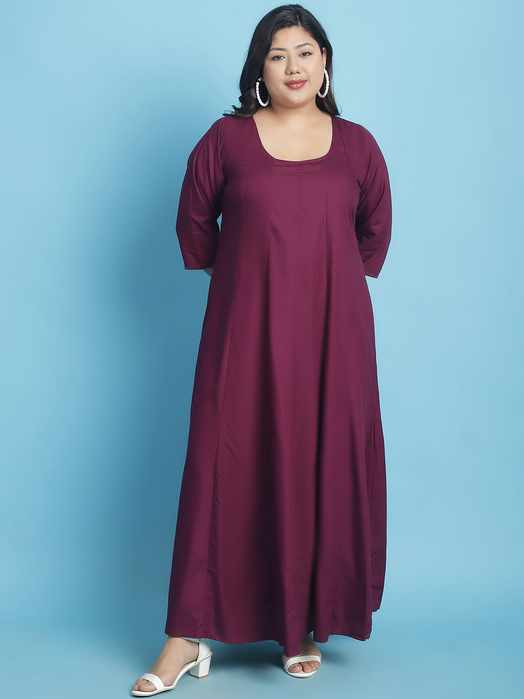 Plus Size A-Line Maxi Dress