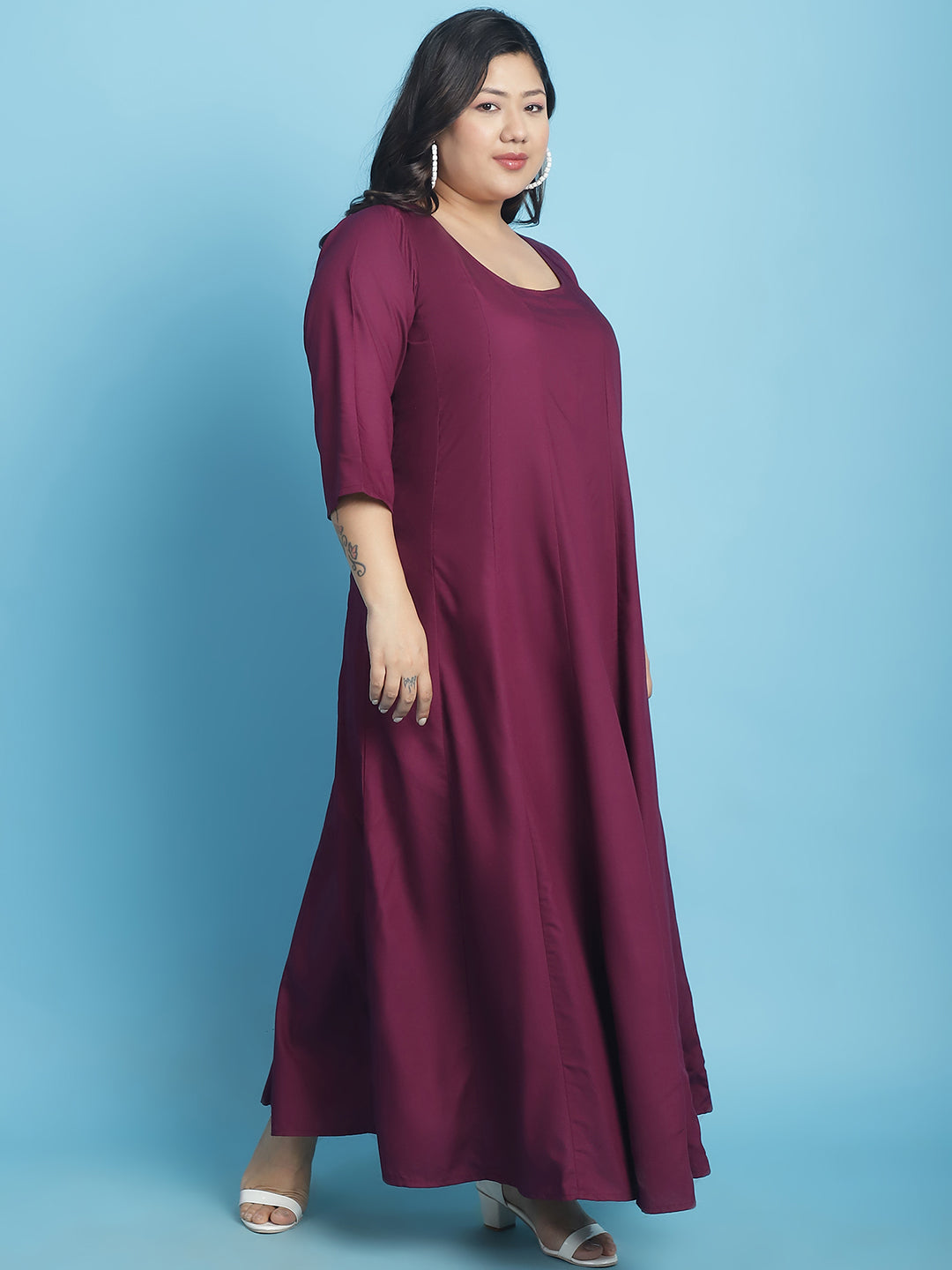 Plus Size A-Line Maxi Dress
