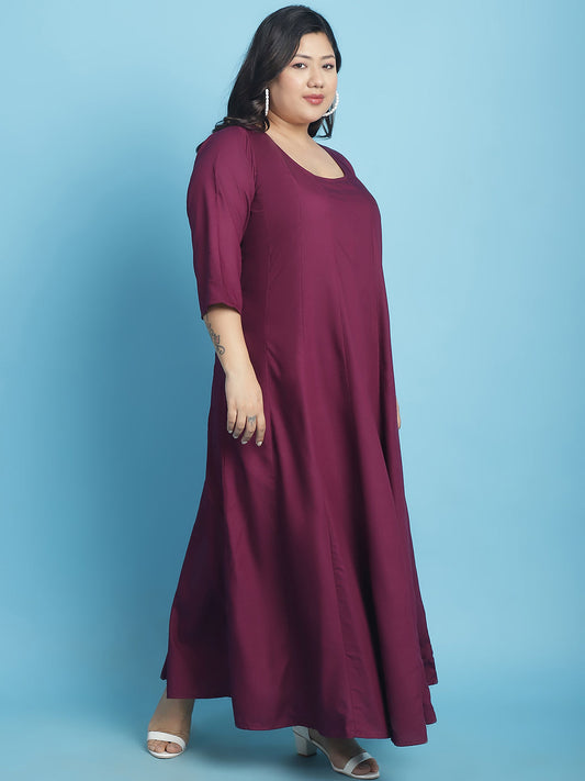 Plus Size A-Line Maxi Dress