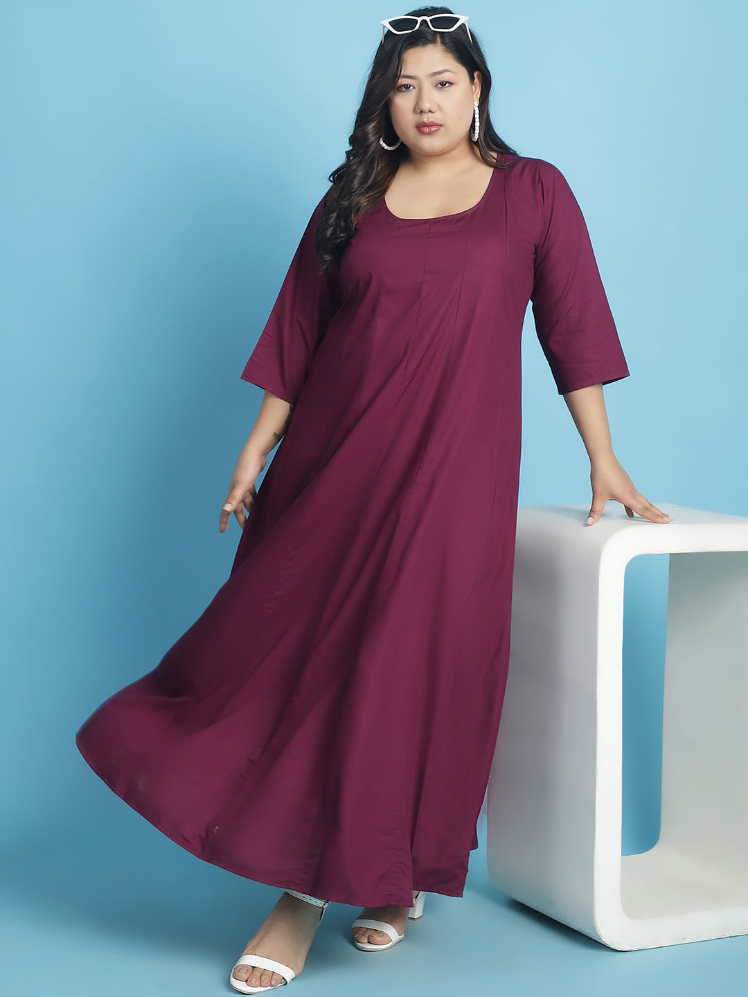 Plus Size A-Line Maxi Dress