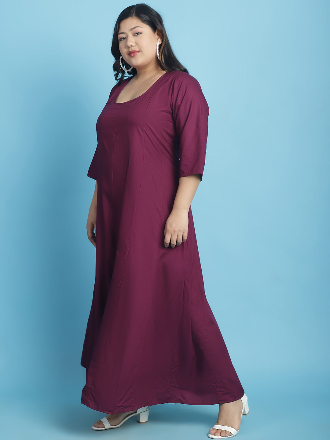 Plus Size A-Line Maxi Dress