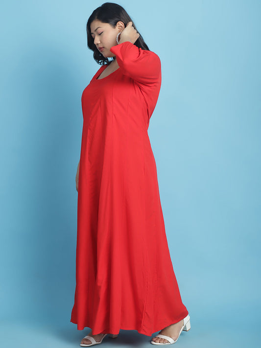 Plus Size A-Line Maxi Dress