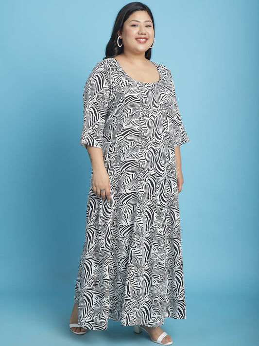 Plus Size A-Line Maxi Dress