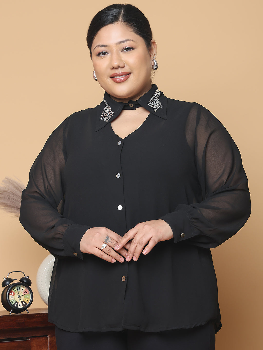 Plus Size Georgette Shirt