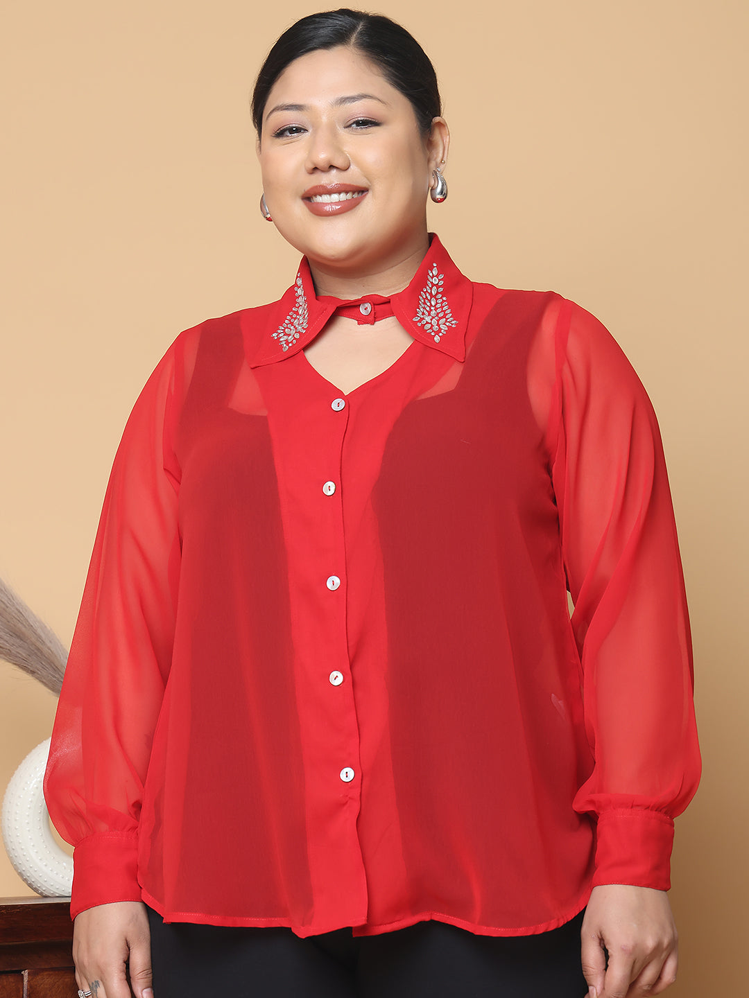 Plus Size Georgette Shirt