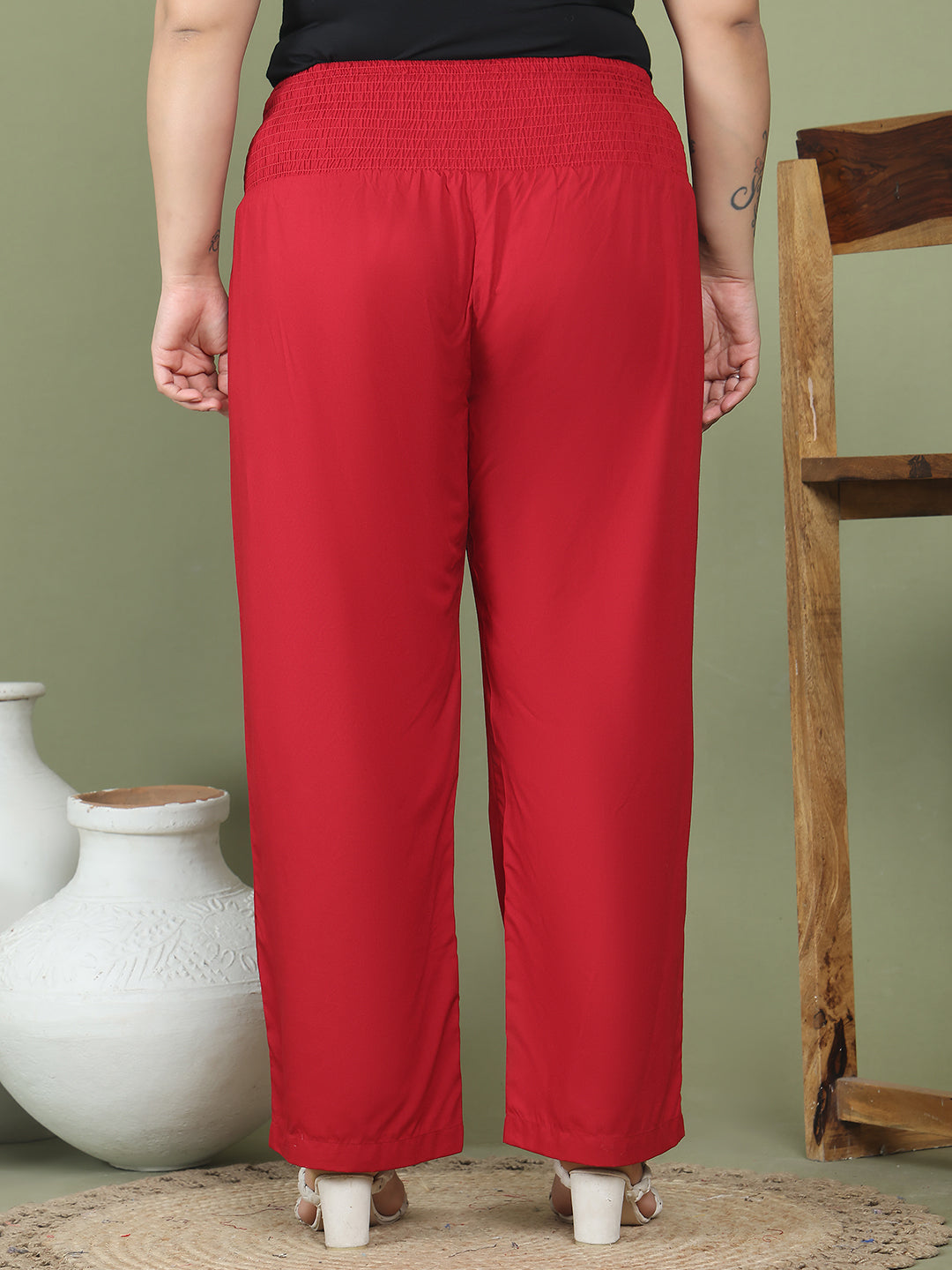 Relaxed Stretch Plus Size Women’s Bottom Wear Trouser