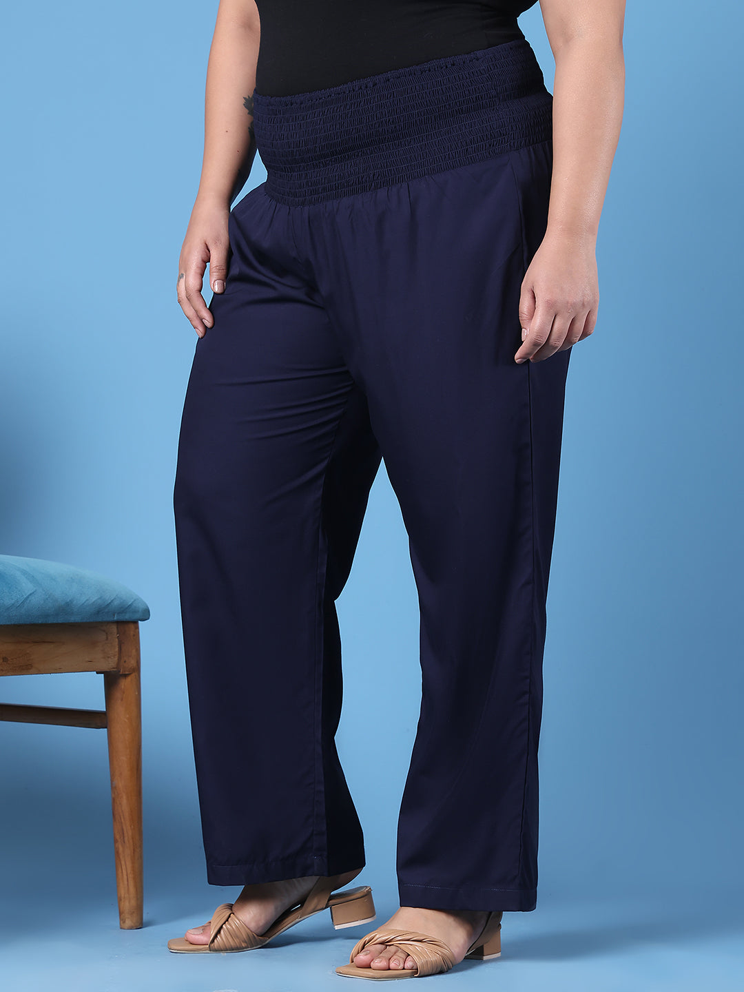 Relaxed Stretch Plus Size Women’s Bottom Wear Trouser