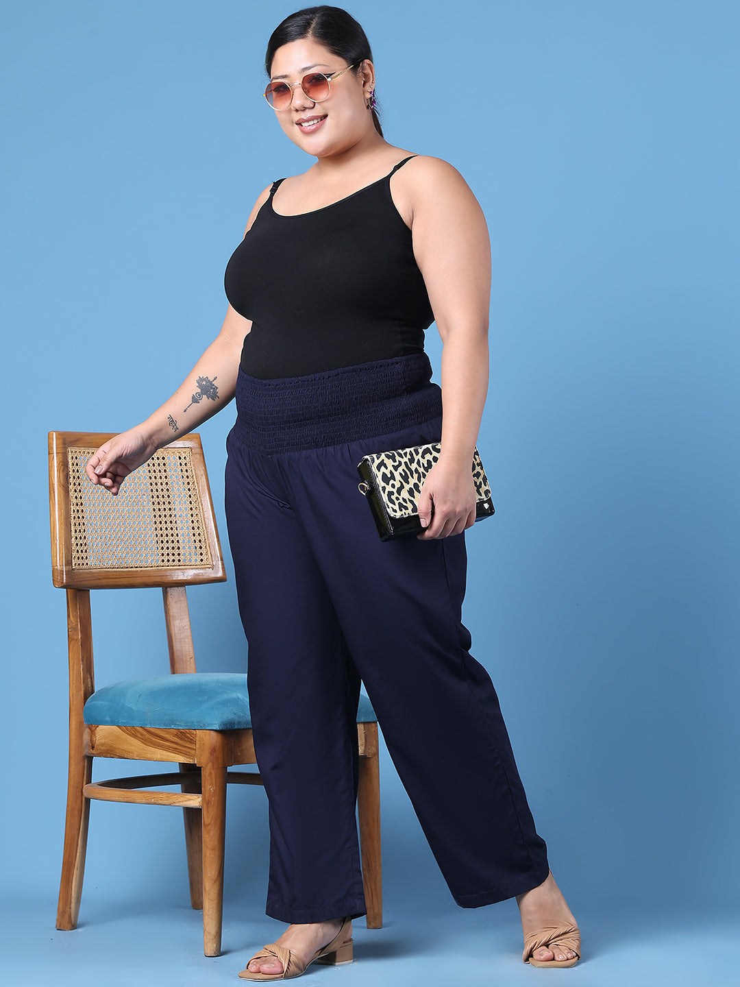 Relaxed Stretch Plus Size Women’s Bottom Wear Trouser