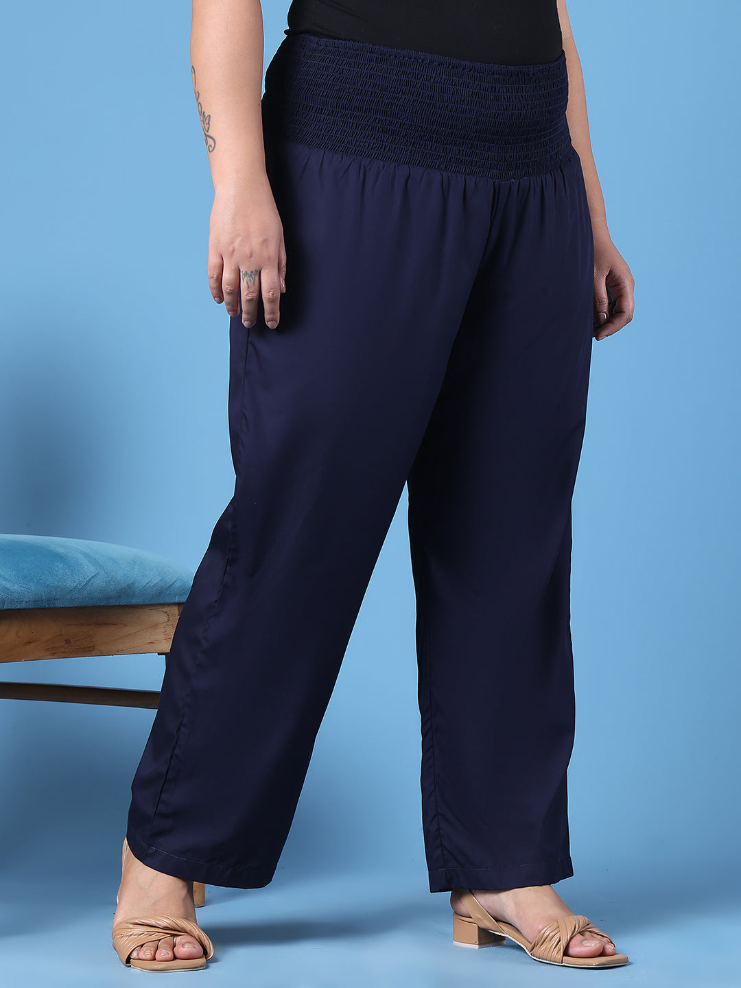 Relaxed Stretch Plus Size Women’s Bottom Wear Trouser