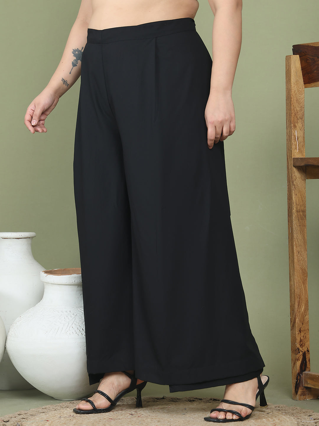 Relaxed Stretch Plus Size Women’s Bottom Wear Trouser
