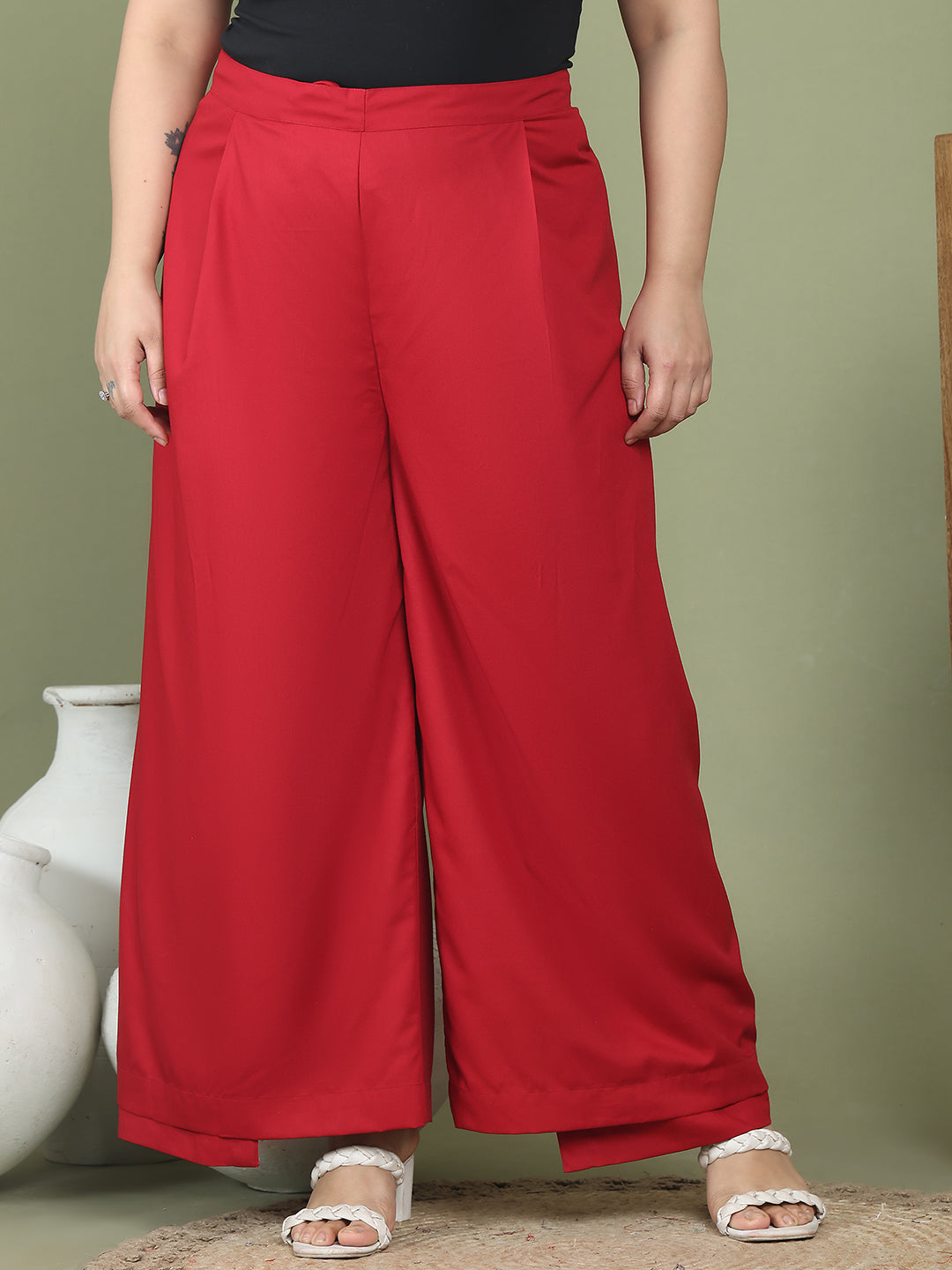 Relaxed Stretch Plus Size Women’s Bottom Wear Trouser