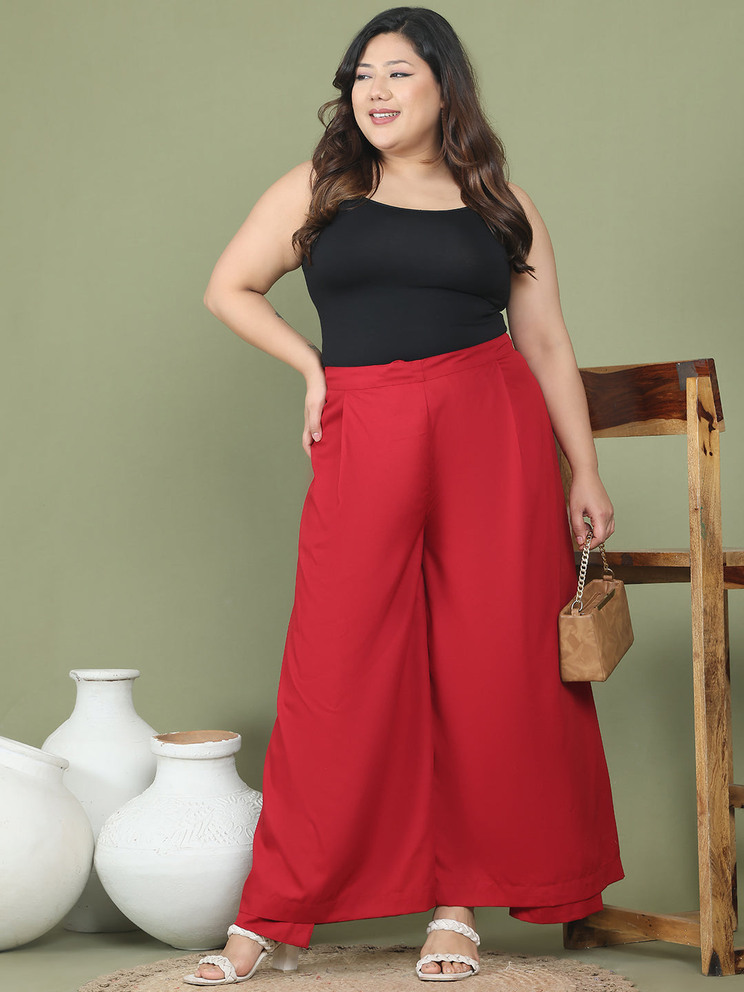 Relaxed Stretch Plus Size Women’s Bottom Wear Trouser