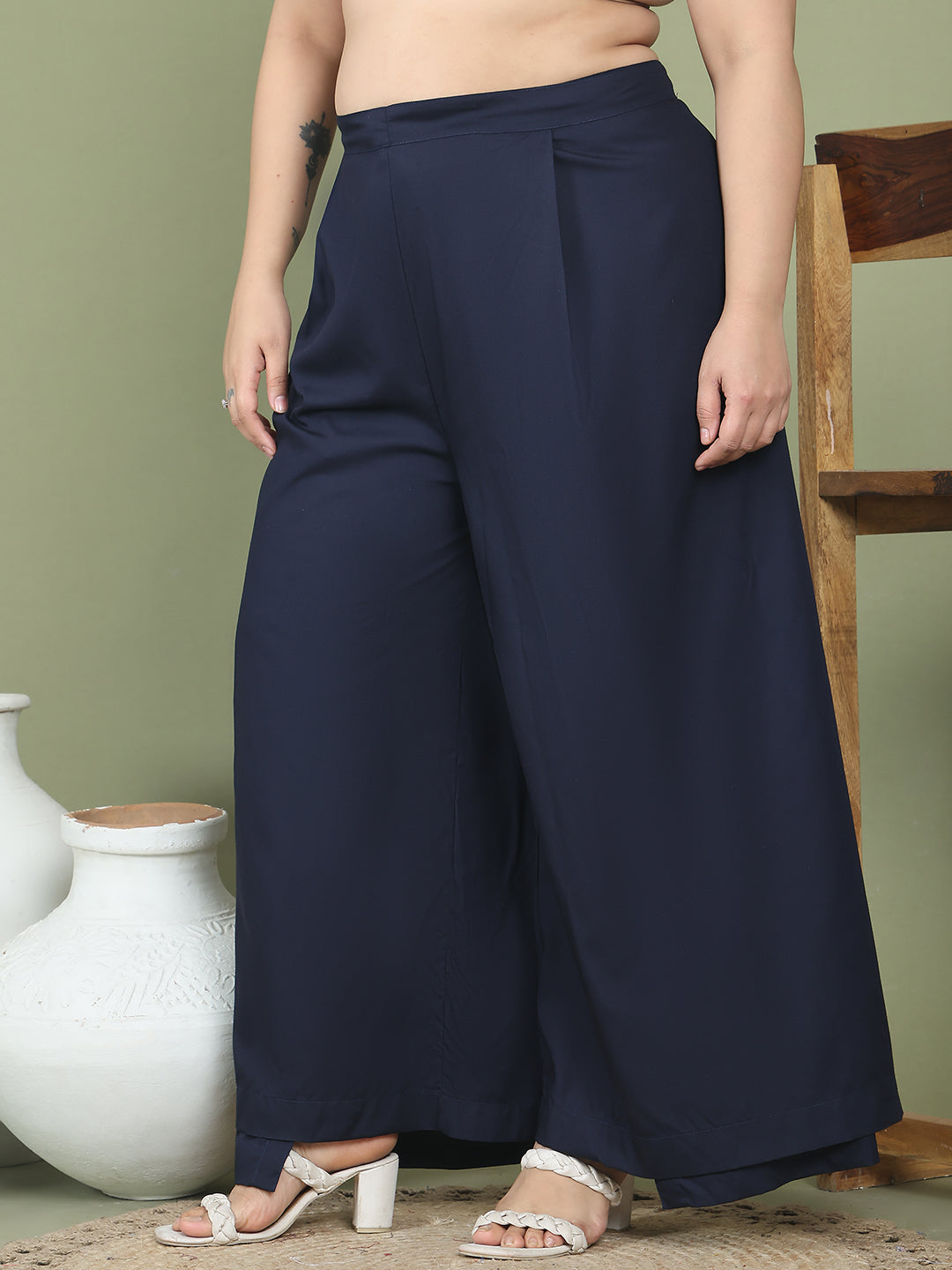 Relaxed Stretch Plus Size Women’s Bottom Wear Trouser