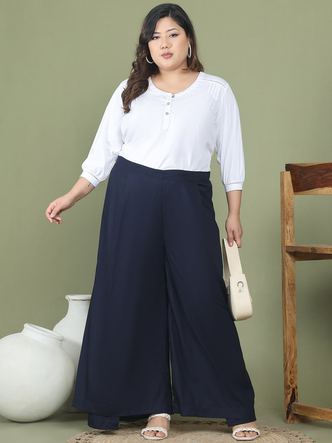 Relaxed Stretch Plus Size Women’s Bottom Wear Trouser