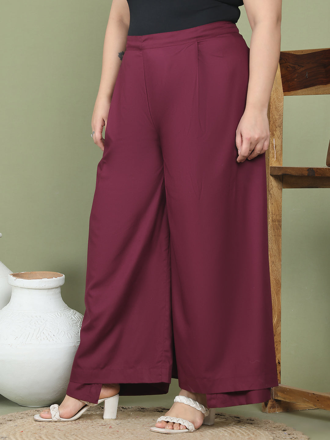 Relaxed Stretch Plus Size Women’s Bottom Wear Trouser