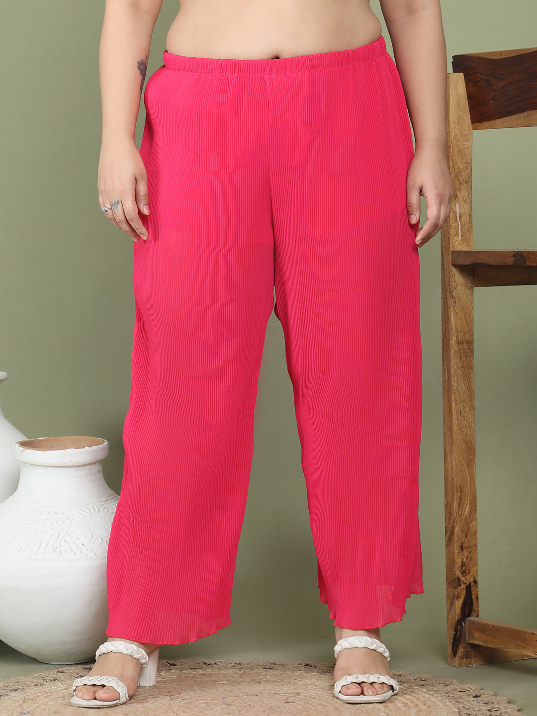 Relaxed Stretch Plus Size Women’s Bottom Wear Trouser