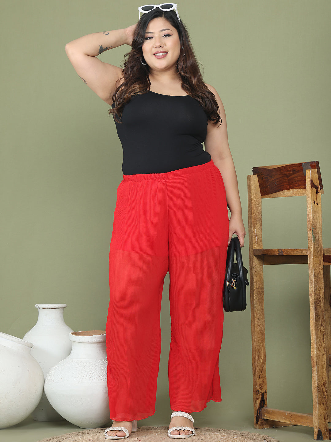 Relaxed Stretch Plus Size Women’s Bottom Wear Trouser